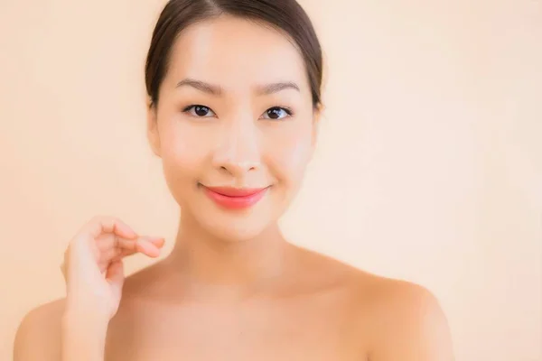 Portrait Belle Jeune Asiatique Visage Femme Avec Beauté Spa Bien — Photo