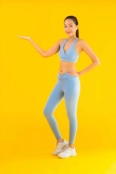 Retrato Hermosa Joven Asiática Deporte Mujer Con Ropa Deportiva Listo —  Fotos de Stock