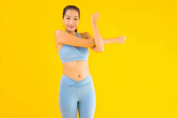 Portrét Krásná Mladá Asijská Sportovní Žena Sportovním Oblečením Připraven Cvičení — Stock fotografie