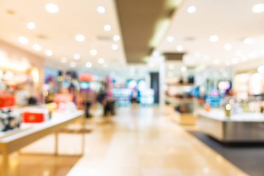 Soyut bulanık lüks alışveriş merkezi ve mağazanın iç kısımlarında arka plan için perakendeciler