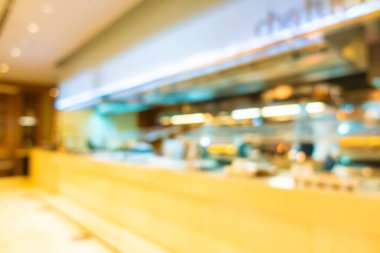 Özgeçmiş için otel içinde soyut bulanık restoran büfesi ve kafe