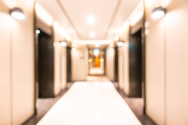 Arka plan için soyut bulanık otel ve lobi iç mimarisi