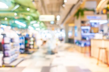 Soyut bulanık alışveriş merkezi ve mağazada arka plan için perakende