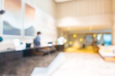 Arka plan için soyut bulanıklık otelin lobi salonu iç mekanı