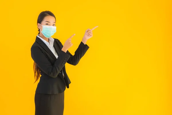 Retrato Hermosa Joven Negocio Asiático Mujer Usar Máscara Para Proteger — Foto de Stock