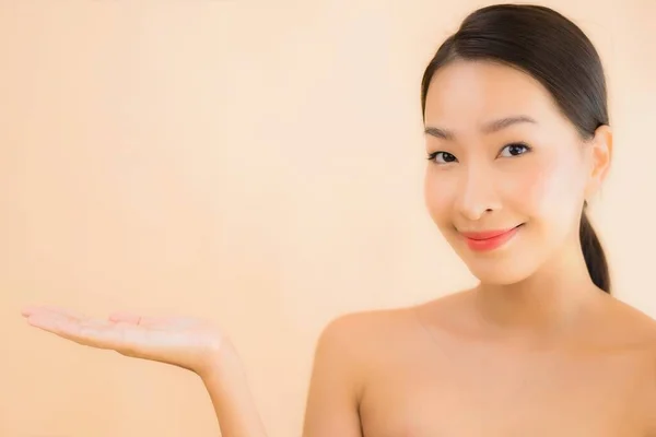 Retrato Bonito Jovem Asiático Rosto Mulher Com Beleza Spa Wellness — Fotografia de Stock