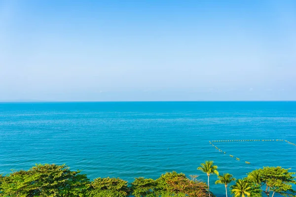 Prachtige Tropische Natuur Van Strand Zee Oceaan Baai Rond Kokosnoot — Stockfoto