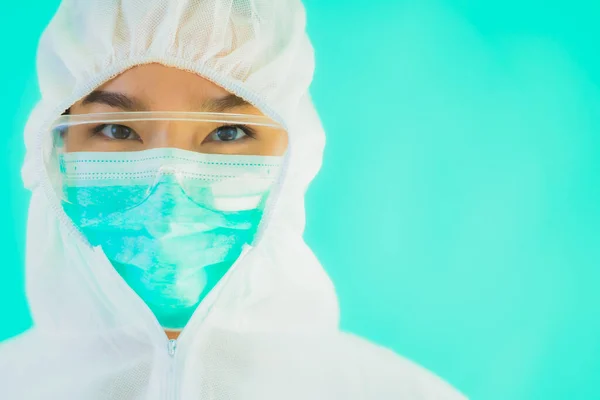 Retrato Hermosa Joven Asiática Médico Mujer Usar Ppe Equipo Protección —  Fotos de Stock