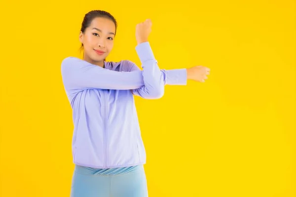 Portrét Krásná Mladá Asijská Sportovní Žena Sportovním Oblečením Připraven Cvičení — Stock fotografie