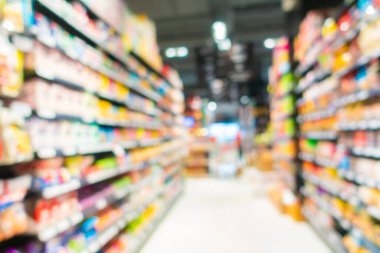 Alış veriş merkezinin arka plandaki süpermarketinin soyut bulanıklığı ve defocus süpermarketi