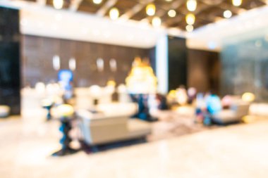 Arka plan için soyut bulanık otel ve lobi iç mimarisi