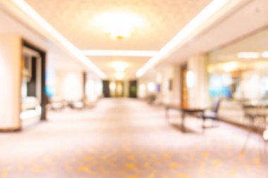 Görüntü bulanıklığı ve arka plan için otel lobisinin dışsal görünümü