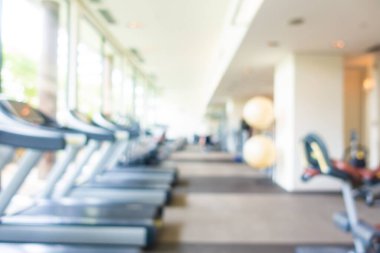 Spor salonunda arka plan için soyut bulanıklık teçhizatı nesnesi