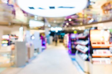 Soyut bulanık alışveriş merkezi ve arka plan için mağaza içi perakendecileri