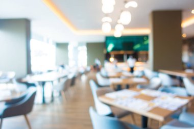 Arka plan için soyut bulanık restoran barı ve kafenin içi