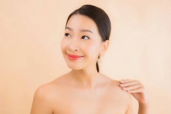 Portrait Belle Jeune Asiatique Visage Femme Avec Beauté Spa Bien — Photo