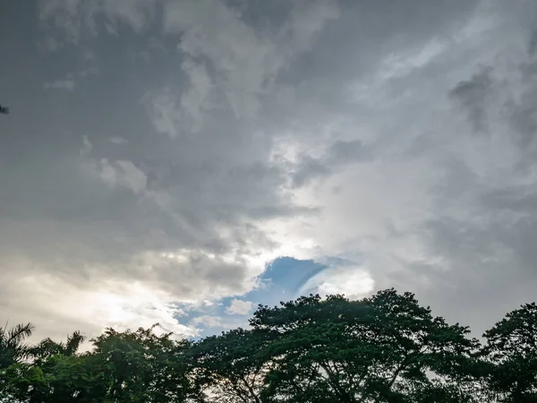 Boom Witte Wolken Een Blauwe Hemelachtergrond Cloudscape Met Natuur Concept — Stockfoto