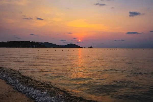 Magnifique Ciel Coucher Soleil Avec Océan Idyllique Vacances Kohmak Île — Photo