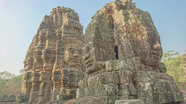 Bayon Tapınağı Angkor Wat Siem Yüzüne Bayon Kamboçya Biçmek Dünyanın — Stok fotoğraf