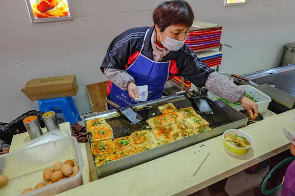 Shanghai Thailand Januari 2015 Makanan Jalanan Halte Bus Dari Jauh — Stok Foto