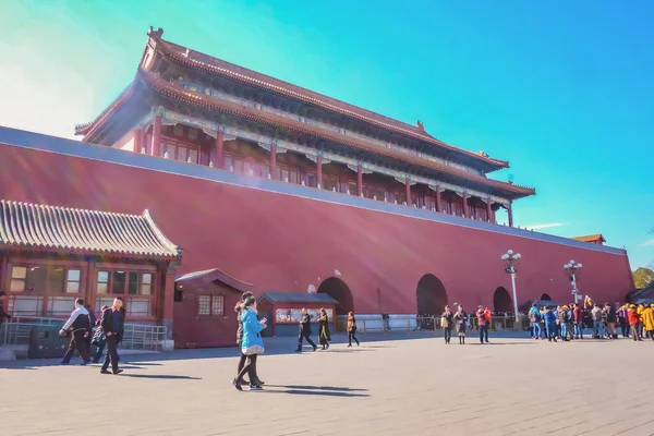Peking Kina Februari 2017 Förbjudna Palatset Med Unbekantade Kinesiska Folket — Stockfoto