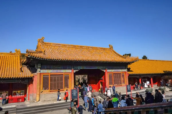 Peking Kina Februari 2017 Obekanta Kineser Eller Turister Kommer För — Stockfoto