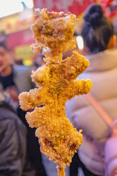 Close Fried Giant Octopus Wangfujing Walking Street Street Food Beijing — Stock Photo, Image