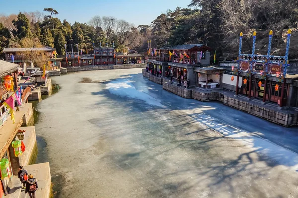 Ledová Řeka Letním Paláci Pekingu Hlavní Město Číny — Stock fotografie