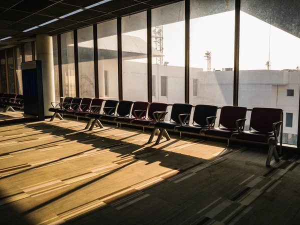 Cadeira Aeroporto Lado Janela Pela Manhã Aeroporto Internação Don Muang — Fotografia de Stock