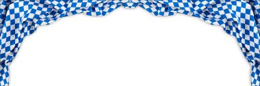 Bavyera bayrak geniş panorama oktoberfest arka plan mavi beyaz izole Bavyera beyaz arka plan ile