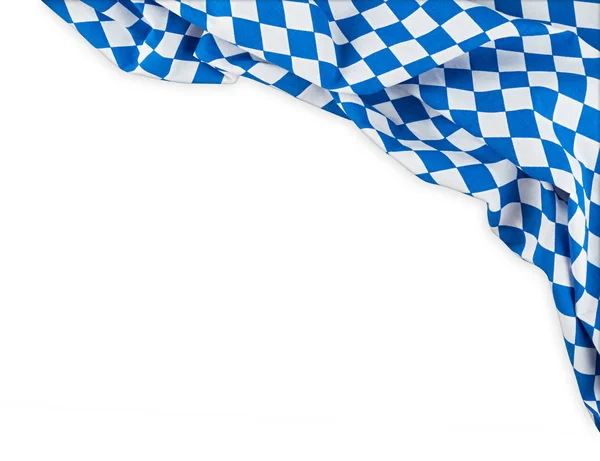 Βαυαρική Σημαία Oktoberfest Φόντο Λευκό Μπλε Βαυαρία Απομονωμένη Λευκό Φόντο — Φωτογραφία Αρχείου