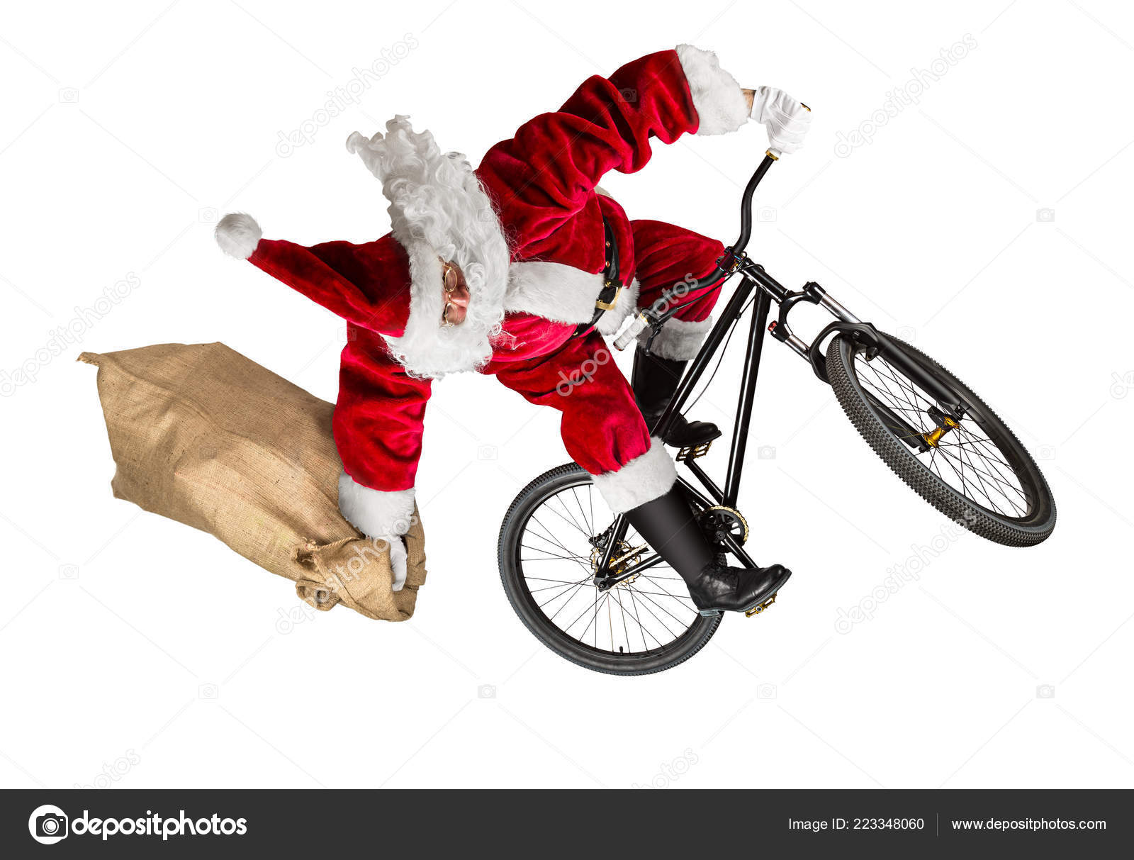 Stockfoto'S Van Kerstman Fiets, Rechtenvrije Afbeeldingen Van Kerstman Fiets | Depositphotos