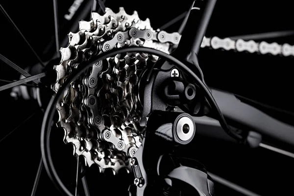 Kerékpár Kerékpár Hátsó Láncemelő Felszerelés Casette Lánc Részletesen Zár Megjelöl — Stock Fotó