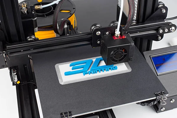 3D εκτύπωσης του εκτυπωτή εκτύπωση σύμβολο λογότυπο τεχνολογίας μέλλον conce — Φωτογραφία Αρχείου