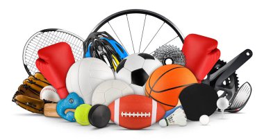 büyük toplama yığın spor topları dişli ekipman çeşitli