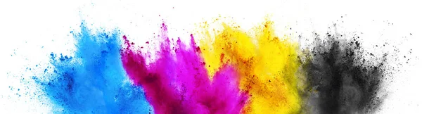 Barevný Cmyk azurová purpurová žlutá klíčové holi barva barevný prášek ex — Stock fotografie