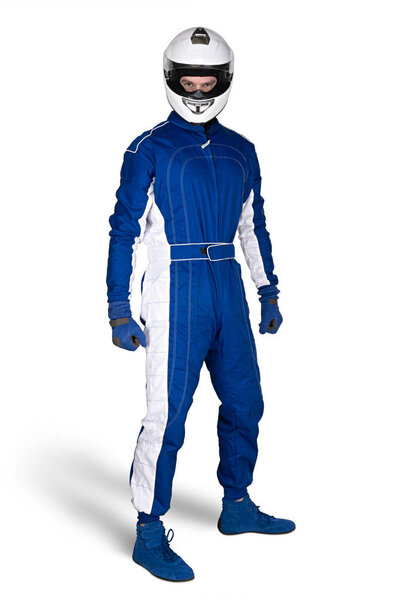 Определенный гонщик в сине-белой спортивной обуви.
