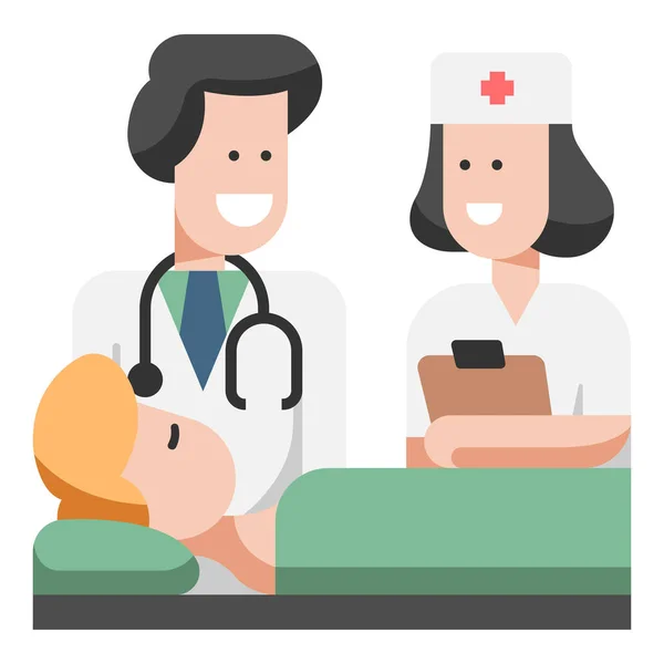 Patient Doctor Nurse Flat Illustration — Stock Photo, Image