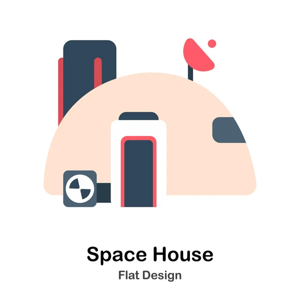 Illustration d'appartement de maison d'espace — Image vectorielle