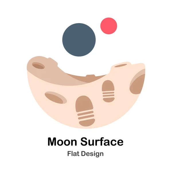 Moon Surface Flat Illustration — Stock Vector