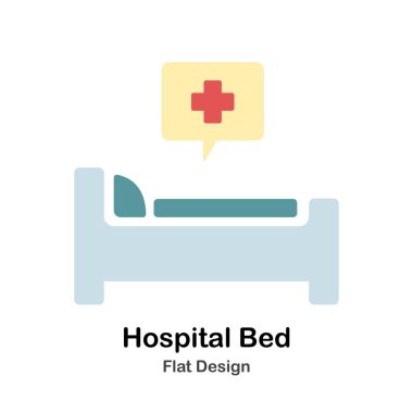 Hastane yatak düz illüstrasyon