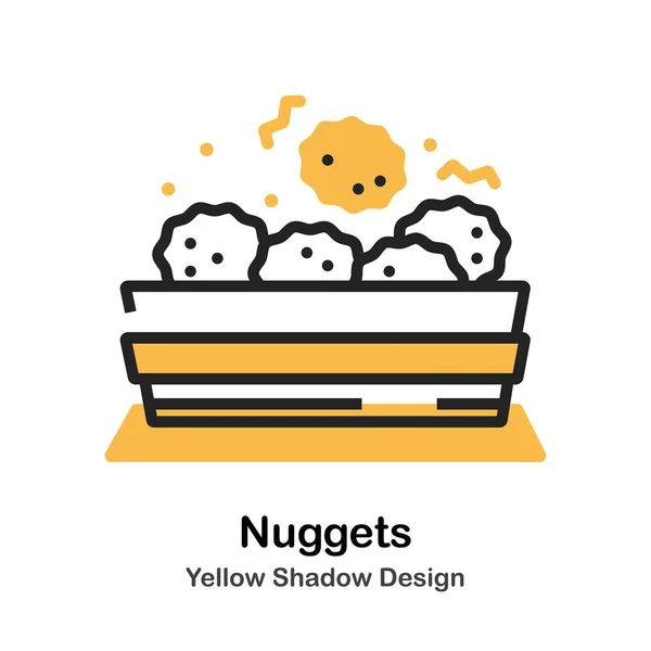 Nuggets de poulet Illustration de couleur linéaire — Image vectorielle