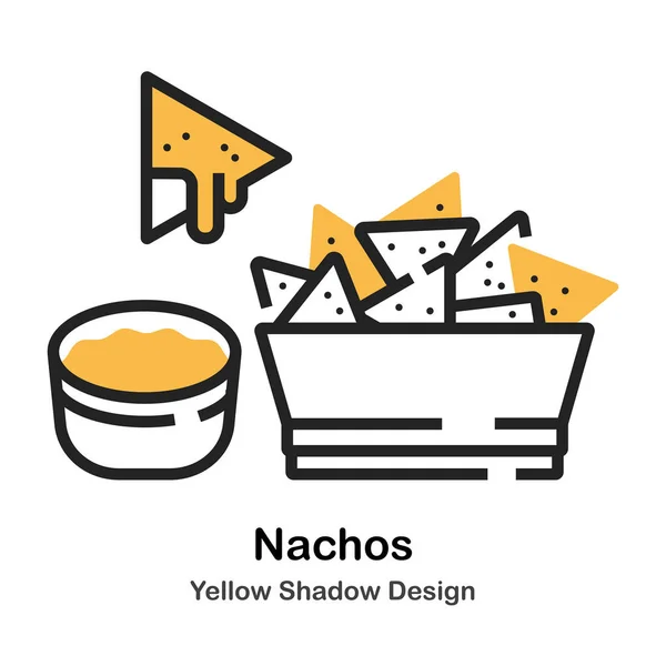 Nachos Lineal Color Illustration