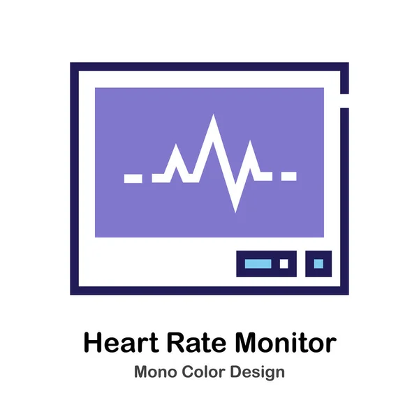 Pulsmesser Mono-Farb-Symbol — Stockvektor