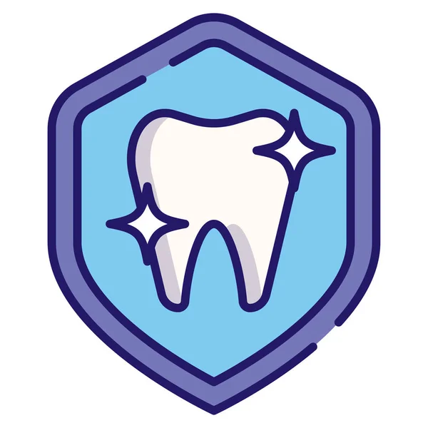 Schutz Zahn linecolor — Stockvektor
