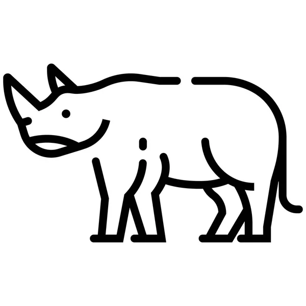 Rhino lijn illustratie — Stockvector