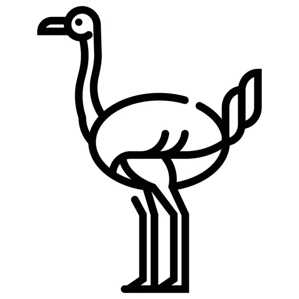 Ilustração da linha de avestruz — Vetor de Stock