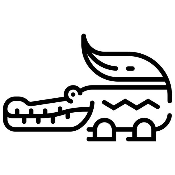 Krokodýl čárová ilustrace — Stockový vektor