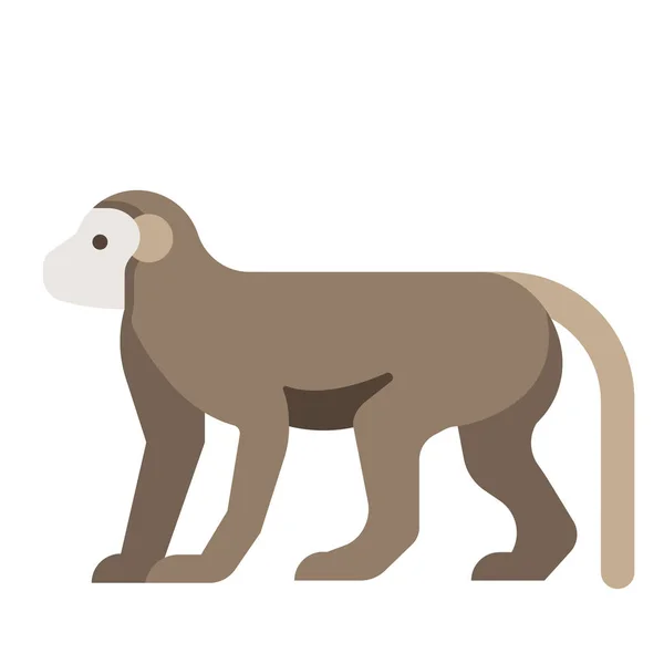 Monkey platt illustration — Stock vektor