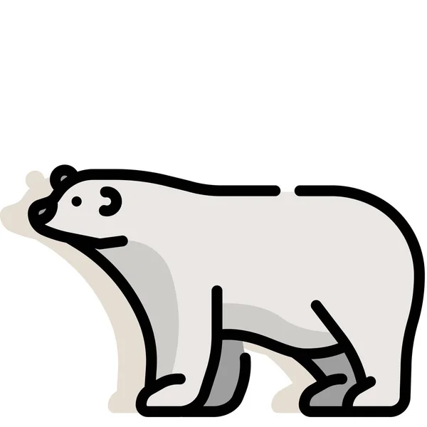 Иллюстрация белого медведя LineColor — стоковый вектор